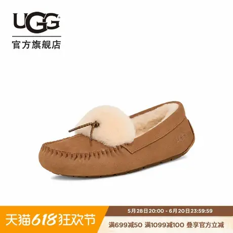 UGG秋季新款女士时尚舒适平底圆头溢毛边饰休闲便鞋乐福鞋1166754图片