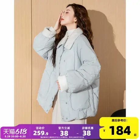 唐狮2024冬季新款棉衣女外套短款小棉袄奶fufu小个子仿羊羔绒棉服图片