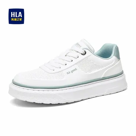 HLA/海澜之家男鞋新款春夏时尚透气冲孔百搭休闲板鞋增高男小白鞋商品大图