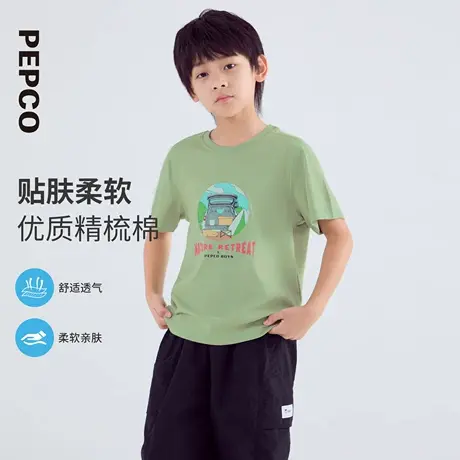 小猪班纳童装2025夏装新款儿童短袖T恤中大童男童圆领上衣男孩潮图片