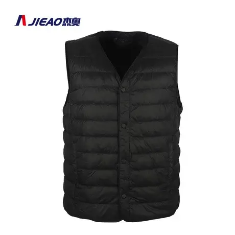 羽绒服马甲男短款轻薄柔软纯色羽绒内胆V领内搭保暖外套图片