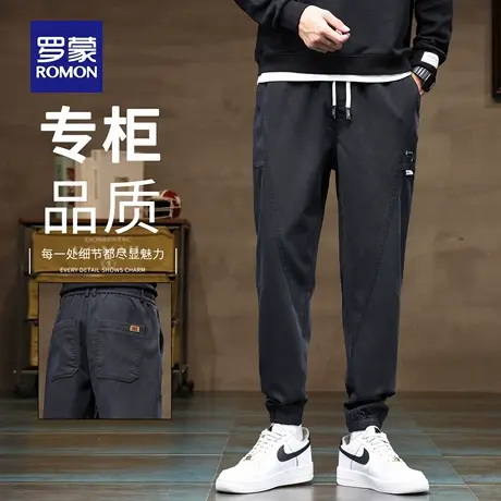 罗蒙秋季休闲裤男士2025新款潮流百搭松紧腰宽松运动束脚裤男N1Z商品大图