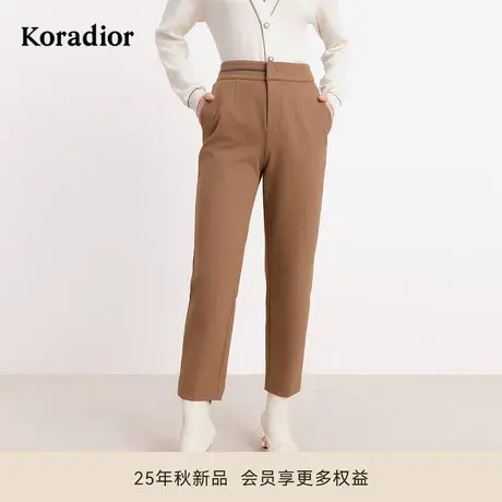 珂莱蒂尔冬季气质通勤直筒裤女高腰显瘦百搭加厚西装裤图片