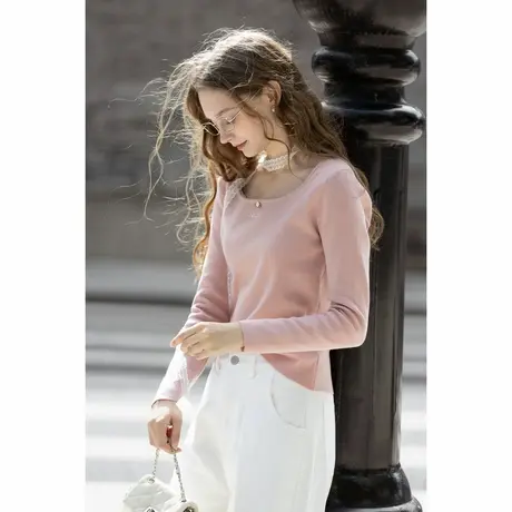 唐狮秋冬圆领毛织女士打底衫女秋冬高级感洋气内搭可外穿上衣TMTA图片