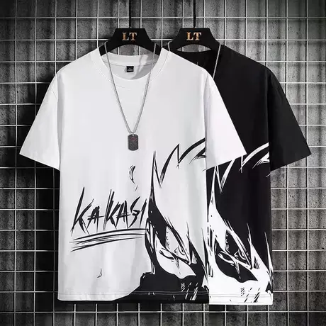 胖大童短袖t恤男宽松初中学生帅气夏装青少年夏季火影忍者衣服潮商品大图