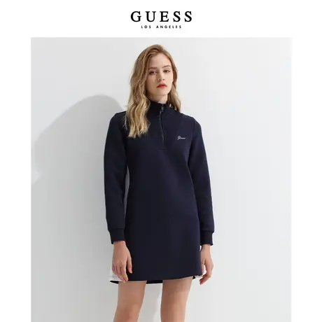 【38上新季】GUESS  中长款宽松休闲长袖百搭针织拉链卫衣连衣裙图片