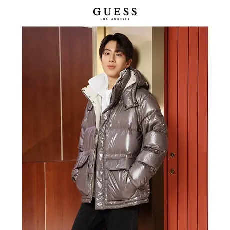 GUESS新款男士保暖时尚休闲无衔缝大口袋面包服羽绒服图片