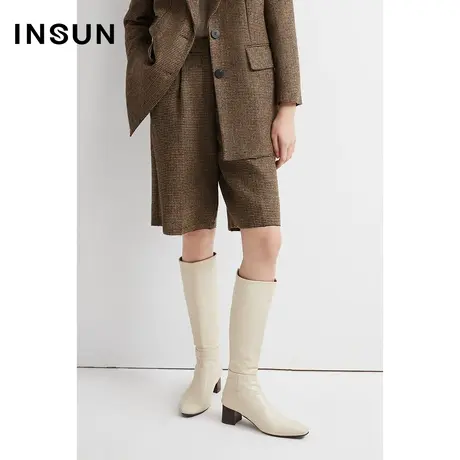 INSUN恩裳冬季绵羊毛成套搭配减龄短裤图片