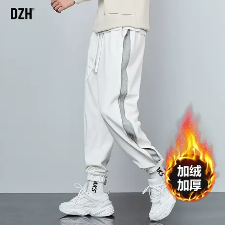 男士束脚裤子男加绒加厚冬季2024新款百搭休闲裤美式运动裤保暖裤商品大图