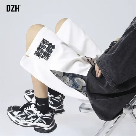 男士白色运动短裤男款夏季薄款潮牌篮球美式五分裤2023新款半截裤商品大图