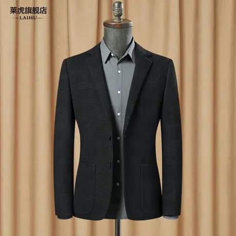 秋冬新款男士呢子西服上衣韩版商务百搭休闲小西装男修身单件外套商品大图
