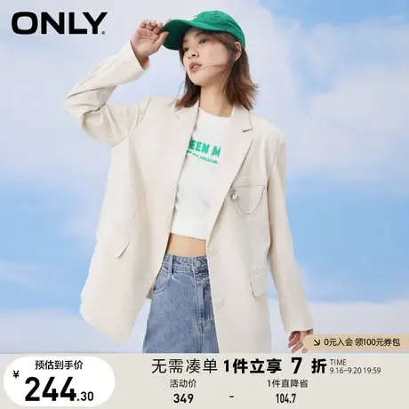 ONLY奥莱夏季时尚通勤风两粒扣长袖西服外套女商品大图