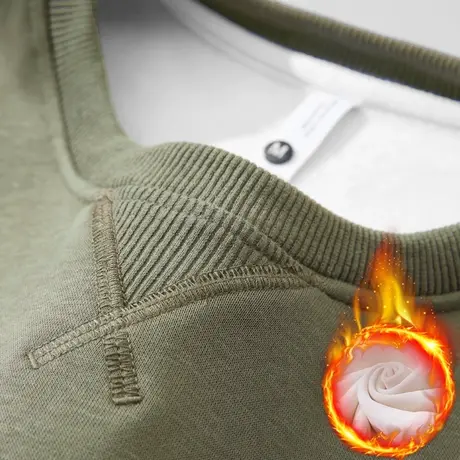 2024新款男生冬季加厚保暖打底长袖上衣服秋冬款潮牌加绒圆领卫衣商品大图