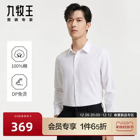 [DP免烫]九牧王男装正装长袖衬衫2024春季新款男士舒适有型衬衣BN图片