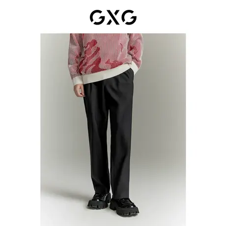 GXG男装  新年系列多色简约宽松阔腿长裤休闲裤 2024年春季新品图片