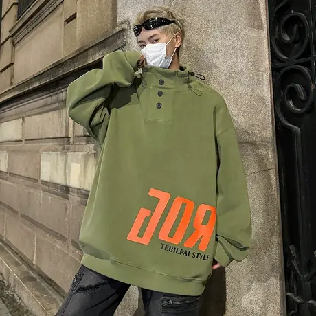 双面摇粒绒外套男潮牌ins春秋季2024新款重磅宽松卫衣加厚加绒款图片