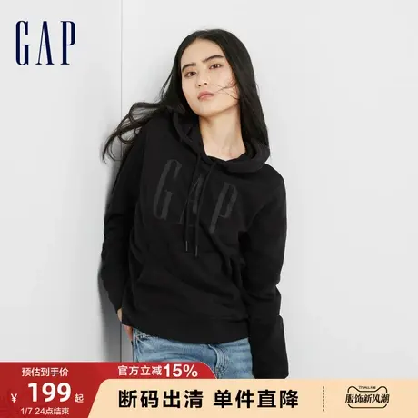 【断码优惠】Gap女装早春美式复古碳素软磨抓绒连帽衫卫衣809238商品大图