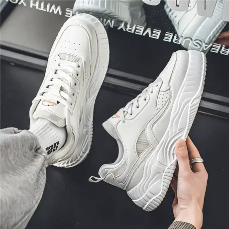 网红爆款男鞋春季2024新款百搭休闲板鞋运动防滑厚底增高小白潮鞋商品大图