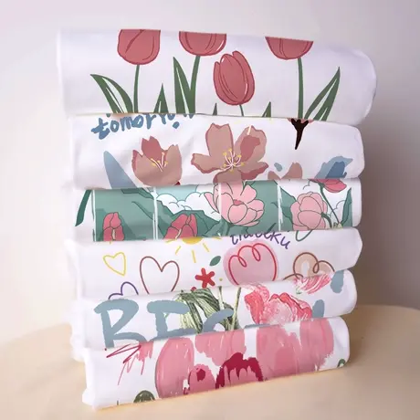 宽松纯棉短袖t恤女2023年夏季新款小众半袖别致独特女生夏装上衣商品大图