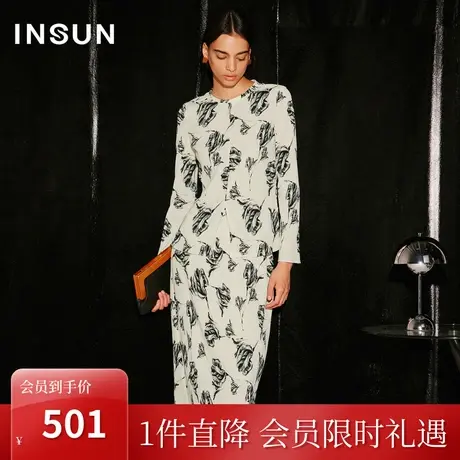 [七夕胶囊系列]恩裳COVER2023秋装复古玫瑰印花压褶上衣简约衬衫商品大图