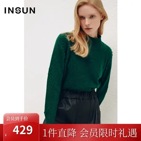 恩裳COVER冬2022立体绞花设计减龄纯羊毛保暖百搭休闲毛织衫商品大图