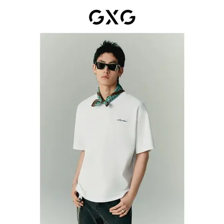 GXG男装 张简士扬系列潮流休闲圆领短袖T恤2022年夏季新品商品大图
