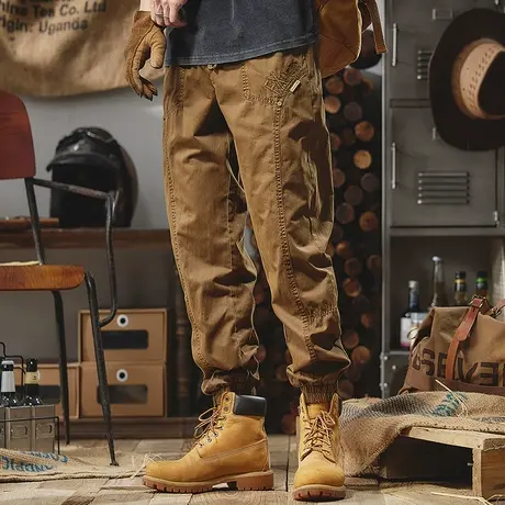 Modi Nick/摩帝尼克百搭男士工装裤宽松纯棉束脚工装休闲裤潮流男商品大图