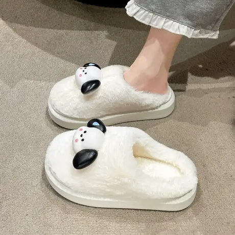 踩屎感棉拖鞋女士冬季室内家居厚底情侣家用防滑保暖可爱棉拖鞋女商品大图
