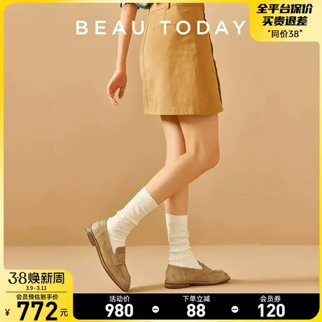 BeauToday乐福鞋女2024新款春款BT通勤复古英伦风小皮鞋平底单鞋商品大图