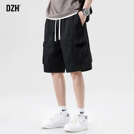 男士工装5分短裤男潮牌纯棉夏季男裤2025新款黑色五分裤直筒裤子商品大图