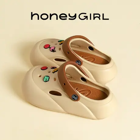 HoneyGIRL可爱增高云朵洞洞女款夏季2025网红款外穿沙滩防滑厚底图片