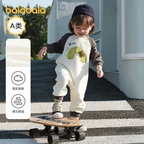 巴拉巴拉婴儿连体衣宝宝新生儿衣服爬服哈衣2025新款撞色时尚可爱商品大图