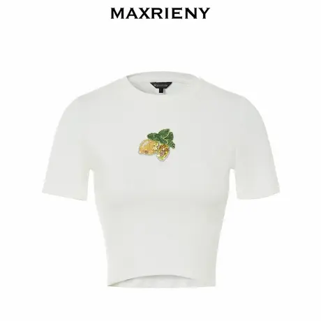 【奥莱】MAXRIENY夏日截短短袖T恤小衫女简约百搭-商场同款图片