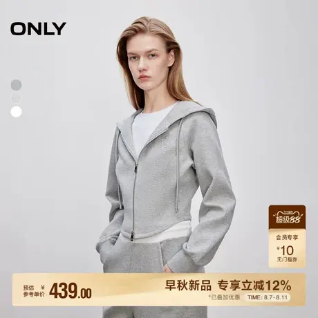 ONLY2025秋季新款舒适显瘦结构线剪裁修身连帽插肩短款长袖卫衣女商品大图