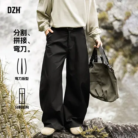 男士弯刀裤黑色西裤男直筒伞兵裤休闲长裤秋季工装裤男裤2025新款商品大图