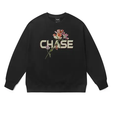 国潮秋冬套头男生卫衣美式潮牌盛放的郁金香设计感宽松加绒衣服女商品大图