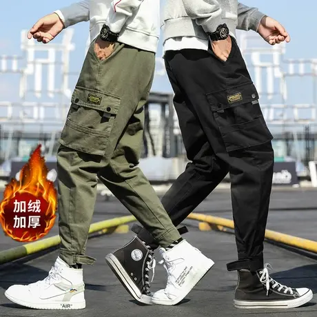 cargo工装裤男潮牌束脚秋季坠感直筒宽松百搭ins裤子男士休闲长裤商品大图