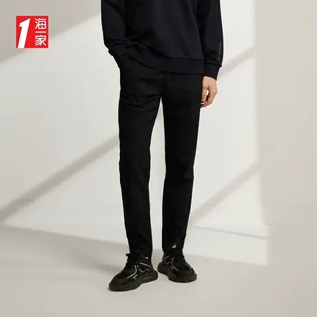 海一家抽绳松紧腰长裤2023秋季新款基础日常直筒男士休闲裤商品大图