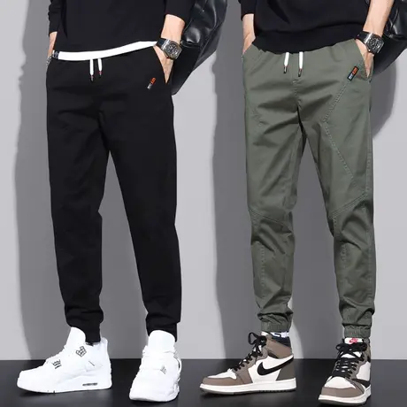 男裤子2024年新款潮牌工装裤男士束脚宽松休闲裤春季春秋款秋冬款商品大图