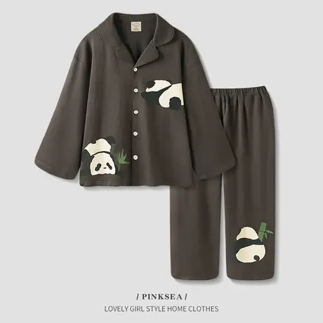 【设计师款】男士睡衣春秋款透气纯棉家居服新款休闲大码长袖套装商品大图
