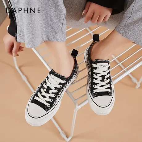 达芙妮低帮帆布鞋女鞋ulzzang韩版百搭鞋子女2021新款板鞋女布鞋图片