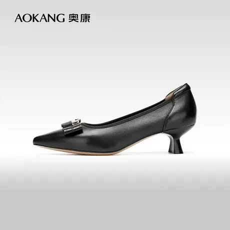 【门店发货】奥康女鞋 新款尖头韩系浅口单鞋低跟通勤商品大图
