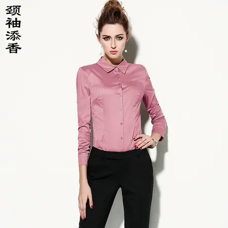 颈袖添香春夏修身气质职业装ol正装衬衣复古港味百搭连体衬衫女士商品大图