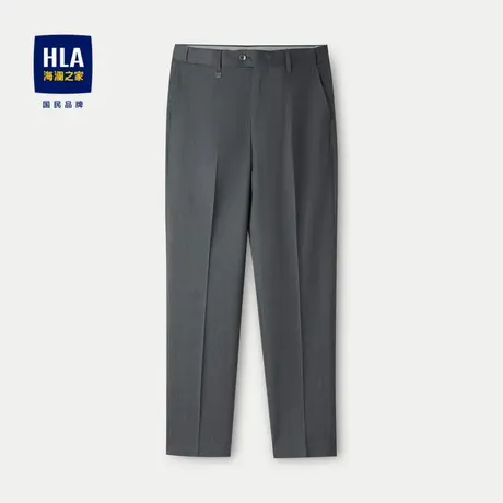 HLA/海澜之家格纹透气西裤24春夏新柔软亲肤商务伸缩腰头九分裤男图片
