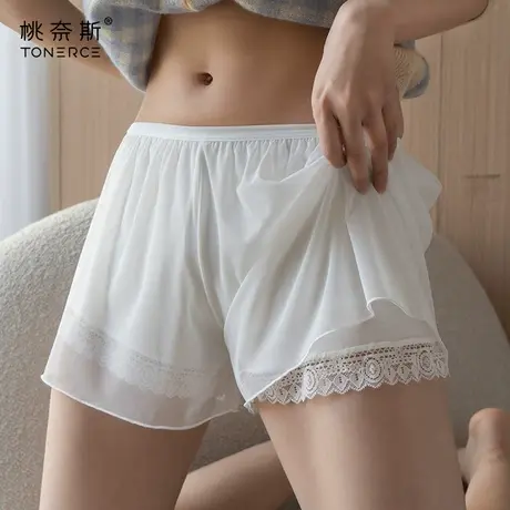 安全裤女防走光不卷边打底裤夏季薄款白色可外穿蕾丝短裤2023新款图片