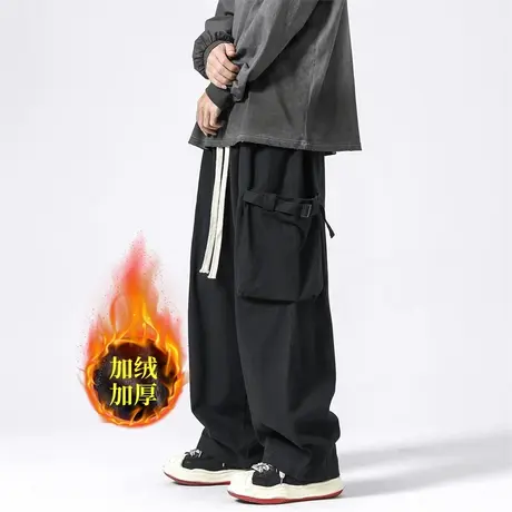 日系宽松阔腿工装裤男潮牌大码加绒加厚cityboy冲锋裤子男秋冬款商品大图