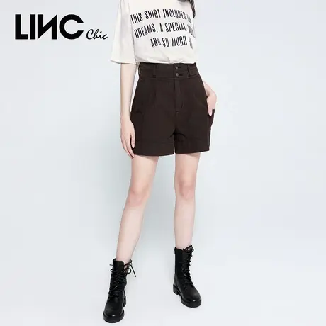 LINC金羽杰2021年春新款工装感高腰百慕大直筒短裤女2012208商品大图