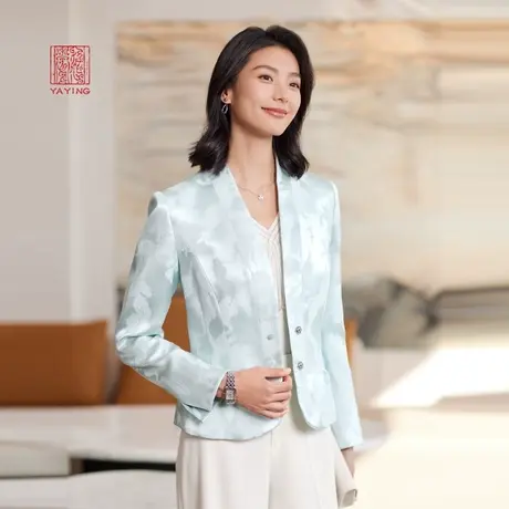 EP雅莹高端系列 国风桑蚕丝对襟领提花外套 2024春装新品1114A图片