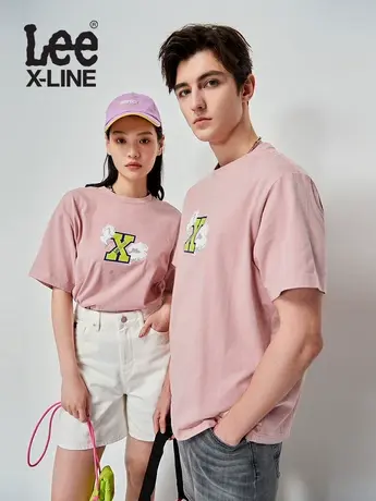 LeeXLINE23春夏新品舒适版印花多色男女同款短袖T恤LUT0054374LE商品大图