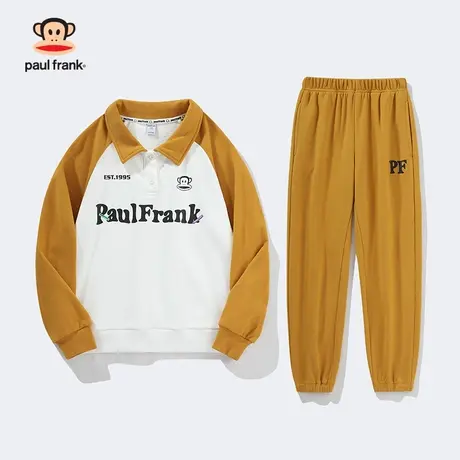 大嘴猴童装男童卫衣套装2024新品女童中大童翻领套头休闲两件商品大图